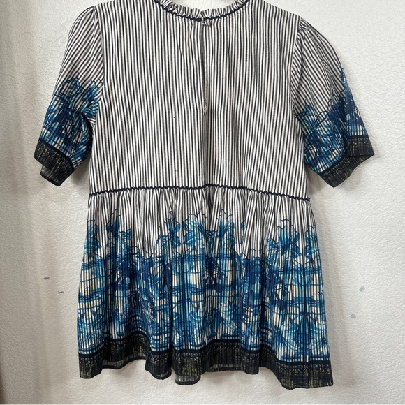 Anthropologie Bhanuni by Jyoti Plumier Blouse Beaded Boho Babydoll Top MEDIUM - Picture 6 of 10